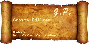 Grotte Péter névjegykártya